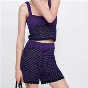 Zara Limited Edition Crochet Two Pieces Romper Set